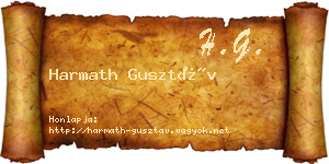 Harmath Gusztáv névjegykártya